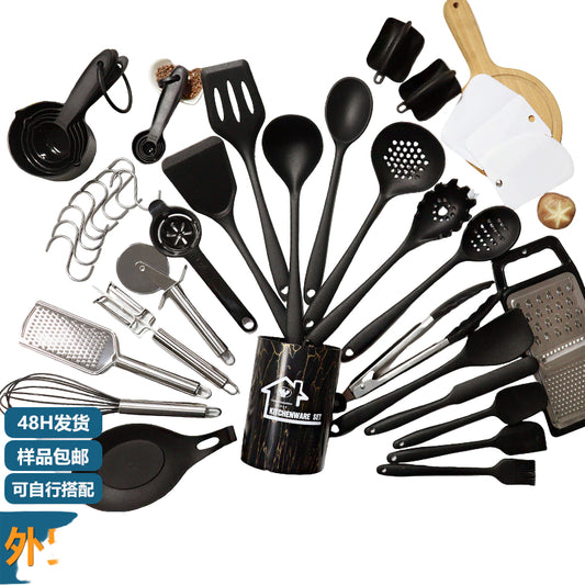 Silicone Spatula Soup Spoon 44 Piece Non-stick Pan Food Grade Silicone Spatula Temperature Resistant Household Silicone Kitchenware Suit Wholesale