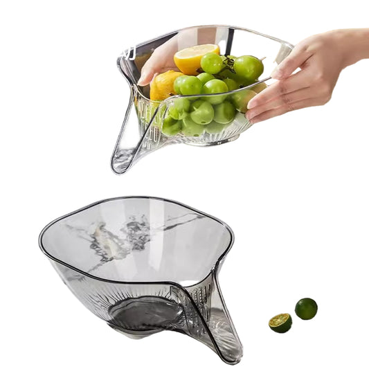 Household Rice Washing Draining Basket Vegetable Washing Basket Household Vegetable Washing Basin Kitchen Washing Fruit Internet-red Creative Fruit Plate Draining Bowl