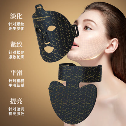 Cross-Border Manufacturer Beauty Mask With Neck Photon Rejuvenation Beauty Instrument Mask Household Red And Blue Light Led Mask Instrument