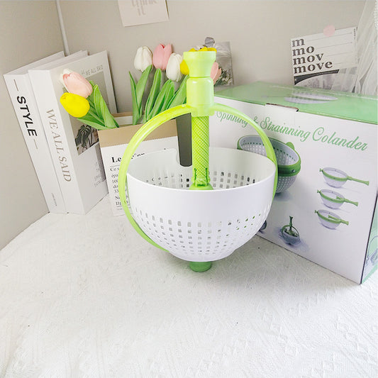 Salad Drainer Rotating Centrifugal Force Vegetable Drainer Fruit Creative Dryer Kitchen Vegetable Washing Basin Drain Basket