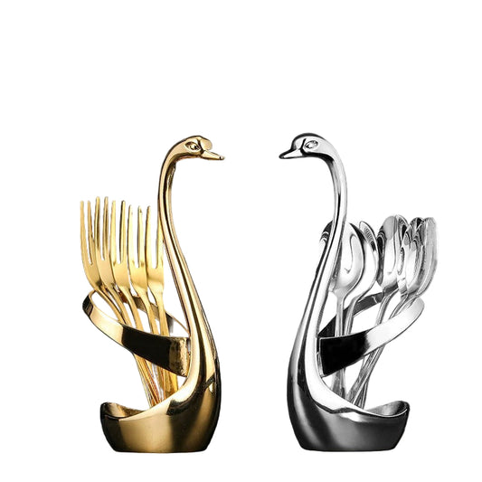 Creative Cygnus Fruit Sign Tableware Set Stainless Steel Fruit Fork Cake Moon Cake Fork Sign Dessert Coffee Spoon