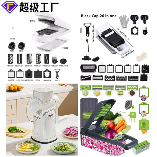 Multifunctional Vegetable Cutter Household Kitchen Artifact Grater Shredder Shredder Drum Vegetable Cutter Slicer
